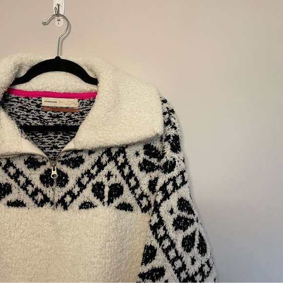 Anthropologie Pilcro Maia Cropped Quarter-Zip Pullover, White, Size S, EUC - Picture 6 of 8